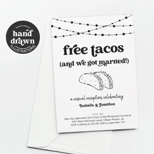 Convite de Recepção Divertido Apenas com Tacos Grá