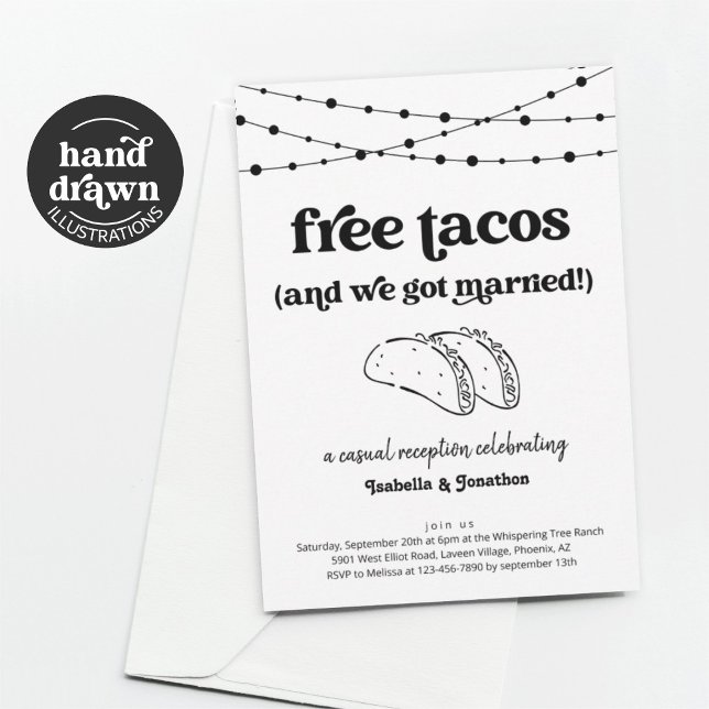 Convite de Recepção Divertido Apenas com Tacos Grá (Criador carregado)