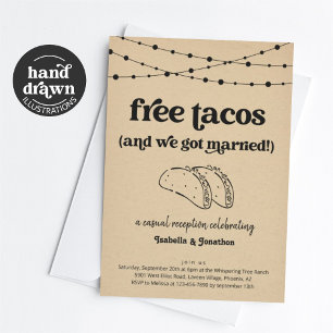 Convite de Recepção Divertido Apenas para Tacos Gr