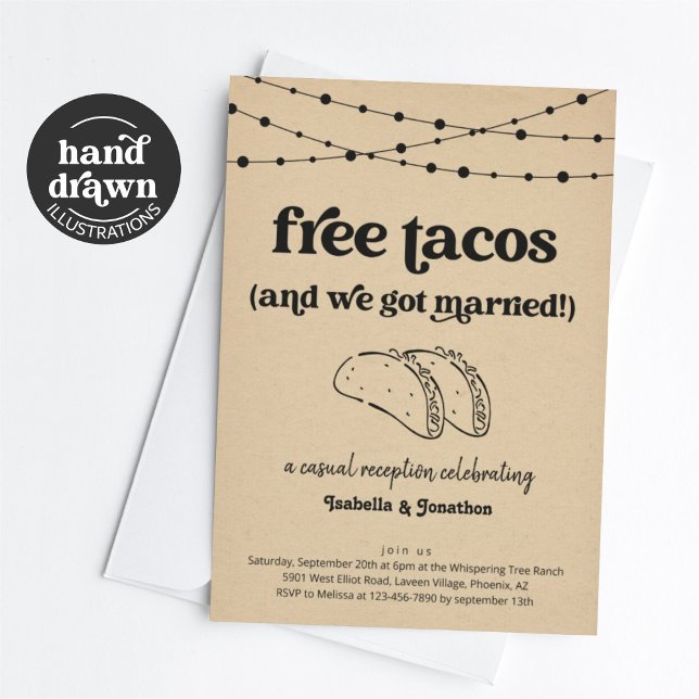 Convite de Recepção Divertido Apenas para Tacos Gr (Criador carregado)
