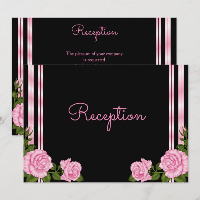 Convite de Recepção do Buquê de Rosas do Canto Chi (Frente/Verso)