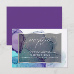 Convite de Recepção Elegant Aqua e Deep Purple