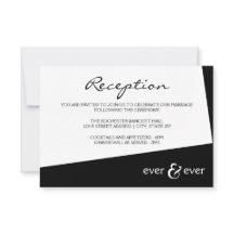 Convite de Recepção Ever & Ever Preto Ângulo
