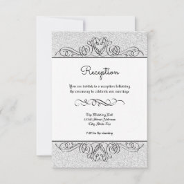 Convite de Recepção FauxGlitterFormal Floral Flour