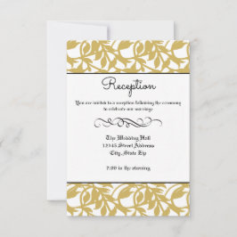 Convite de Recepção - Floreio Formal Retro Dourado