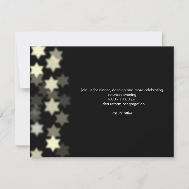 Convite de Recepção Personalizada do Bar Mitzvah S (Frente)