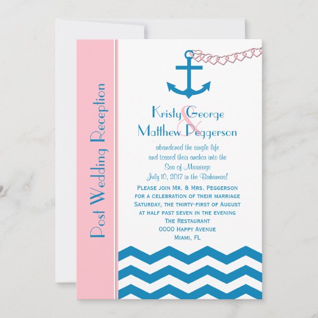 Convite de Recepção Pós-Casamento Náutico (Frente)