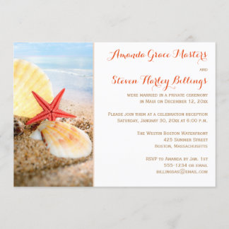 Convite de Recepção Pós-Casamento Tema Praia Somen