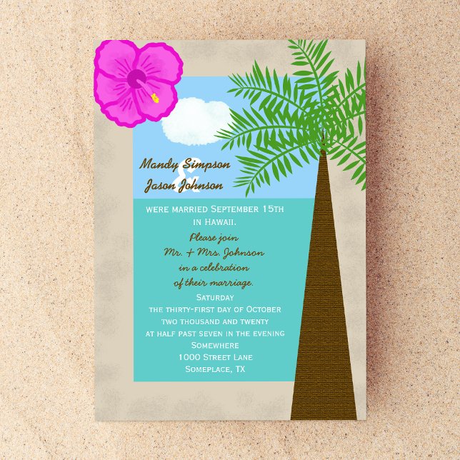 Convite de Recepção Pós-Casamento -- Tropical (Criador carregado)