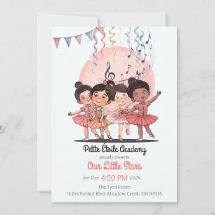 Convite de Recital da Tiny Dancers – Estúdio Perso