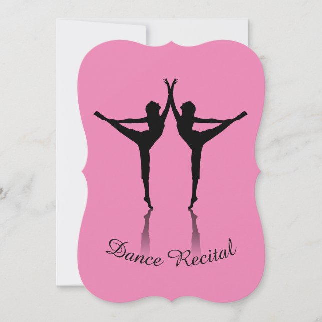 Convite de recital de dança cor personalizada (Frente)