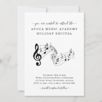 Convite de Recital de Piano Violino Voz Estúdio de