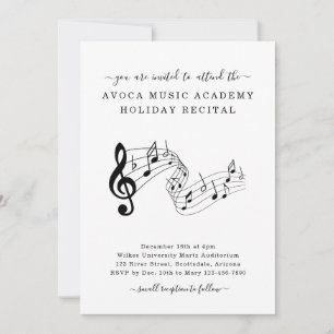 Convite de Recital de Piano Violino Voz Estúdio de