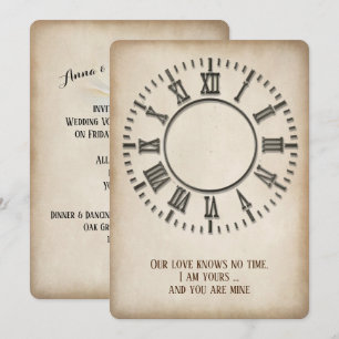 Convite de Relógio Atemporal de Renovação de Voto