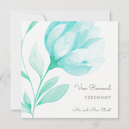 Convite de Renovação de Votos de Peônias Turquesa