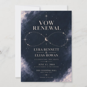 Convite de Renovação de Votos Prata Celestial ao