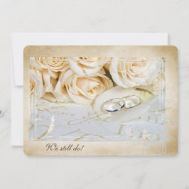 Convite de Renovação de Votos Rosas e Anéis