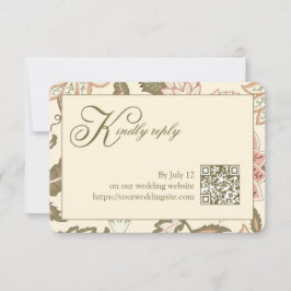 Convite de Resposta de Casamento com Código QR Flo
