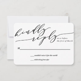 Convite de Resposta de Casamento com Floral Monogr