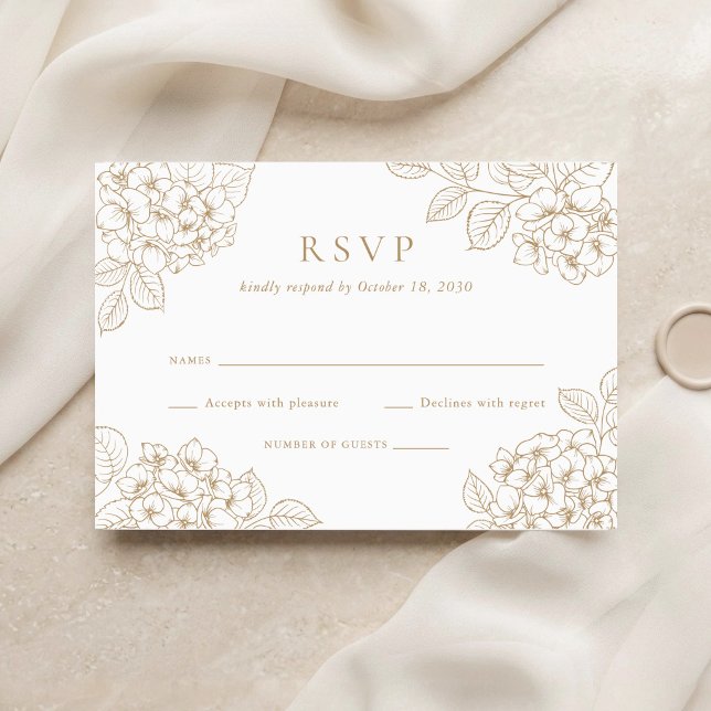 Convite de Resposta de Casamento Elegante Floral D (Criador carregado)