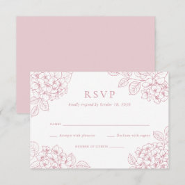 Convite de Resposta de Casamento Elegante Floral R