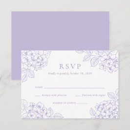 Convite de Resposta de Casamento Elegante Floral R
