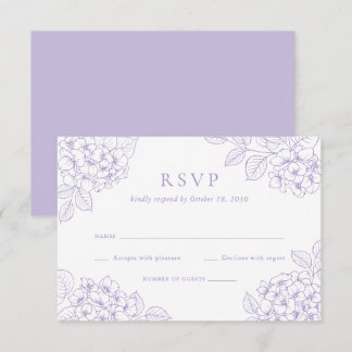Convite de Resposta de Casamento Elegante Floral R