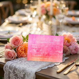 Convite de Resposta de Casamento em Aquarela Rosa 