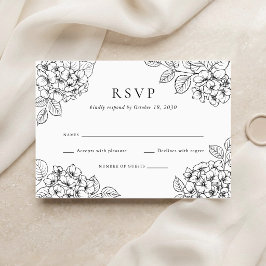 Convite de Resposta de Casamento Floral Elegante H