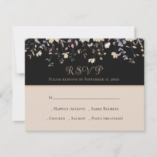 Convite de Resposta de Casamento Floral Selvagem P