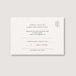 Convite de Resposta de Casamento Minimalista Chic
