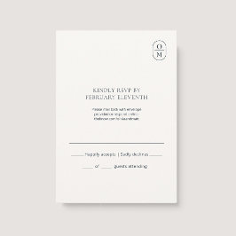 Convite de Resposta de Casamento Minimalista Chic