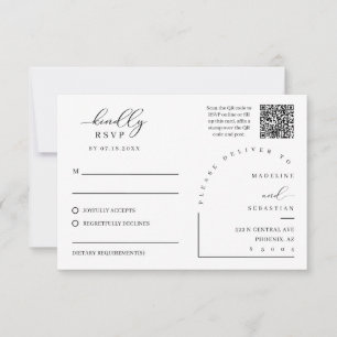 Convite de Resposta de Casamento Peach Soft Românt
