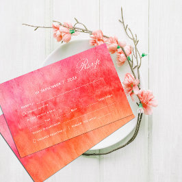 Convite de Resposta de Casamento Rosa Quente e Lar