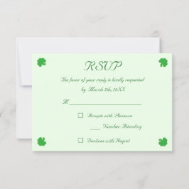 Convite de Resposta de Casamento Trevo Verde Irlan