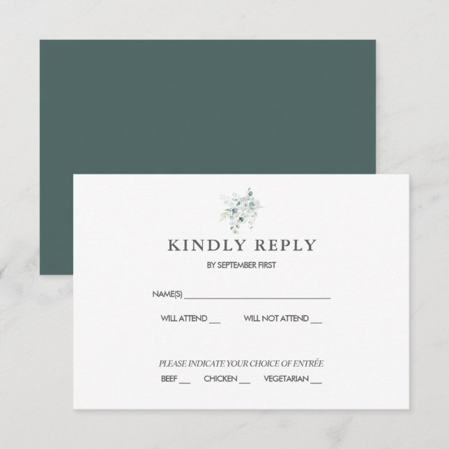 Convite de Resposta de RSVP de Casamento com Eucal (Frente/Verso)