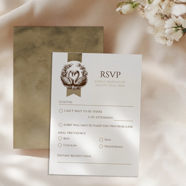 Convite de Resposta Elegante para Casamento no Lag (Rsvp Card)