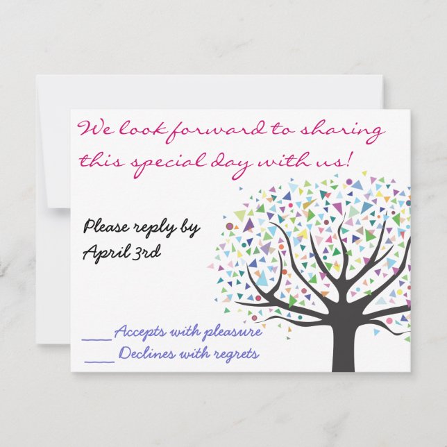Convite de Resposta para Casamento Árvore da Vida (Frente)