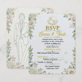 Convite de Resposta para Casamento em Dourado Sálv
