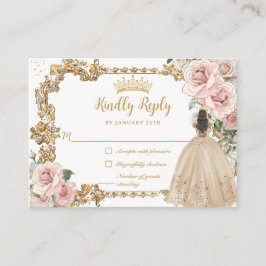 Convite de Resposta para Quinceanera Floral Champa