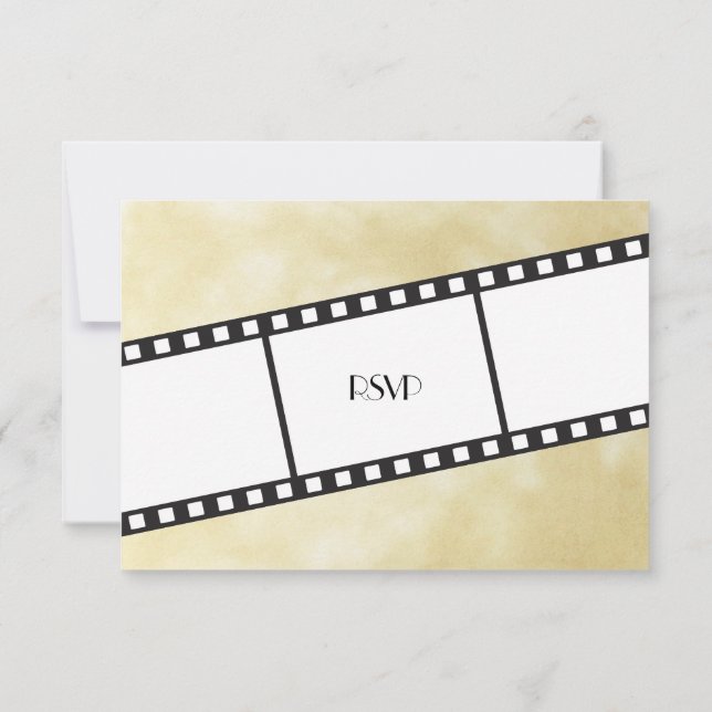 Convite de Resposta RSVP de Faixa de Filme de Cine (Verso)