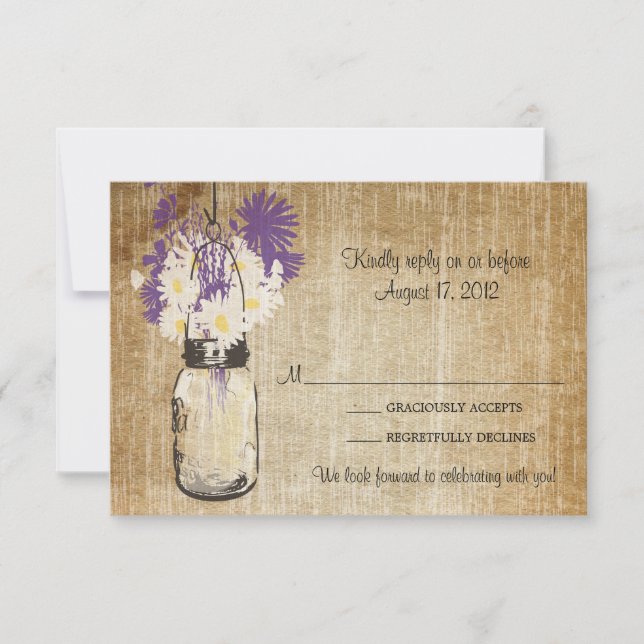 Convite de Resposta RSVP de Jarro de Pedra Antigo  (Frente)