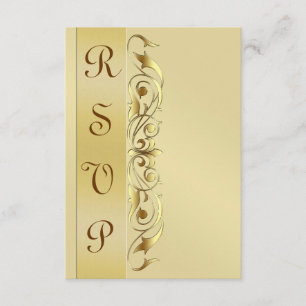Convite de resposta RSVP de Metal Dourado da Grand
