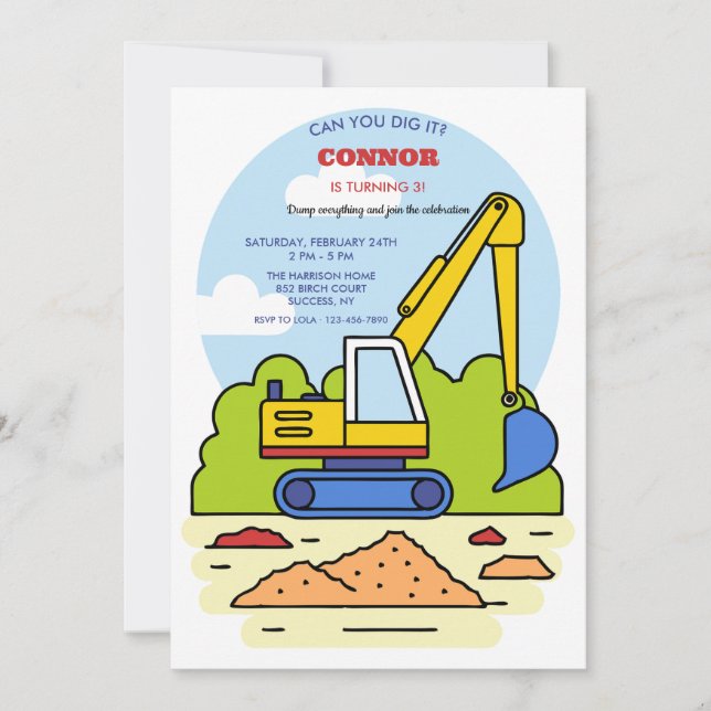 Convite de Retroescavadeira (Frente)