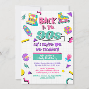 Convite de Reunião Retro Voltar para os Anos 90