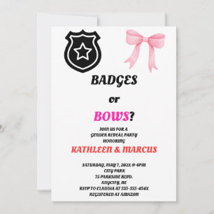 Convite de Revelação de Gênero Badges ou Bows