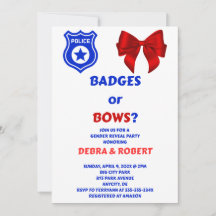Convite de Revelação de Gênero Badges ou Bows