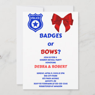 Convite de Revelação de Gênero Badges ou Bows