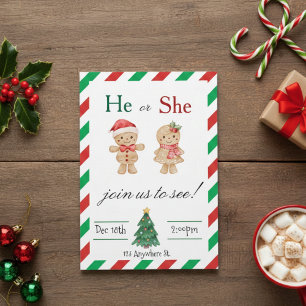 convite de revelação de gênero de Natal