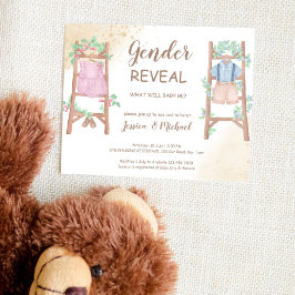 Convite de revelação de gênero do bebê com orçamen